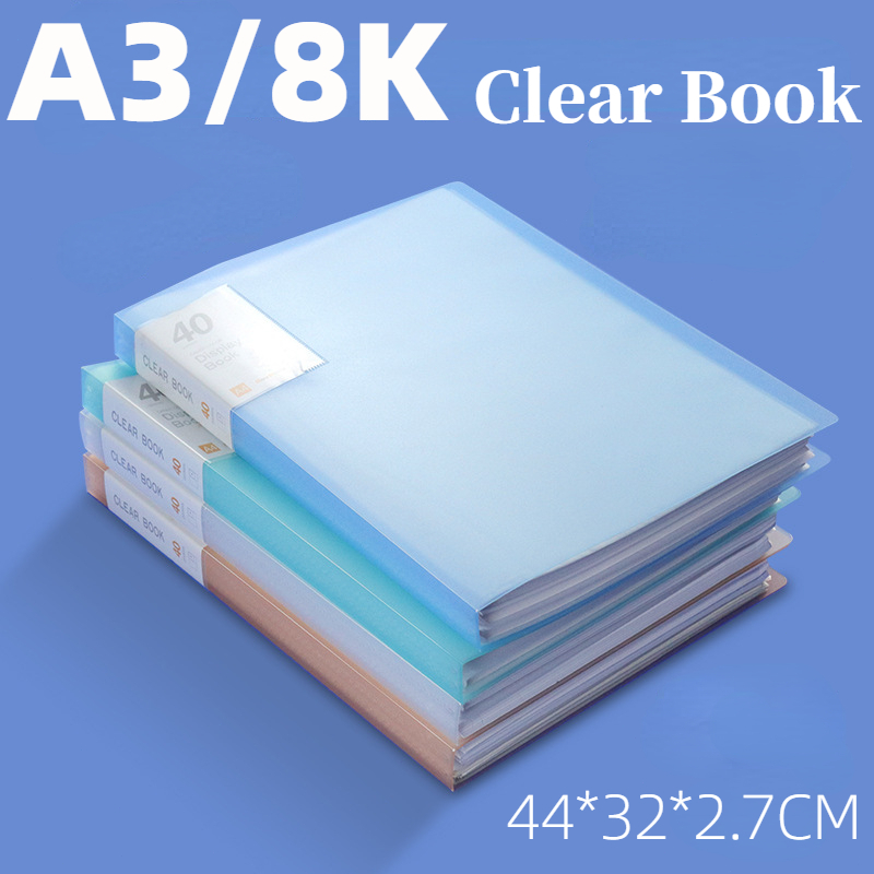 A3 File Folder Paper Storage Multilayer Document Organizer Clear Book Transparent Shopee