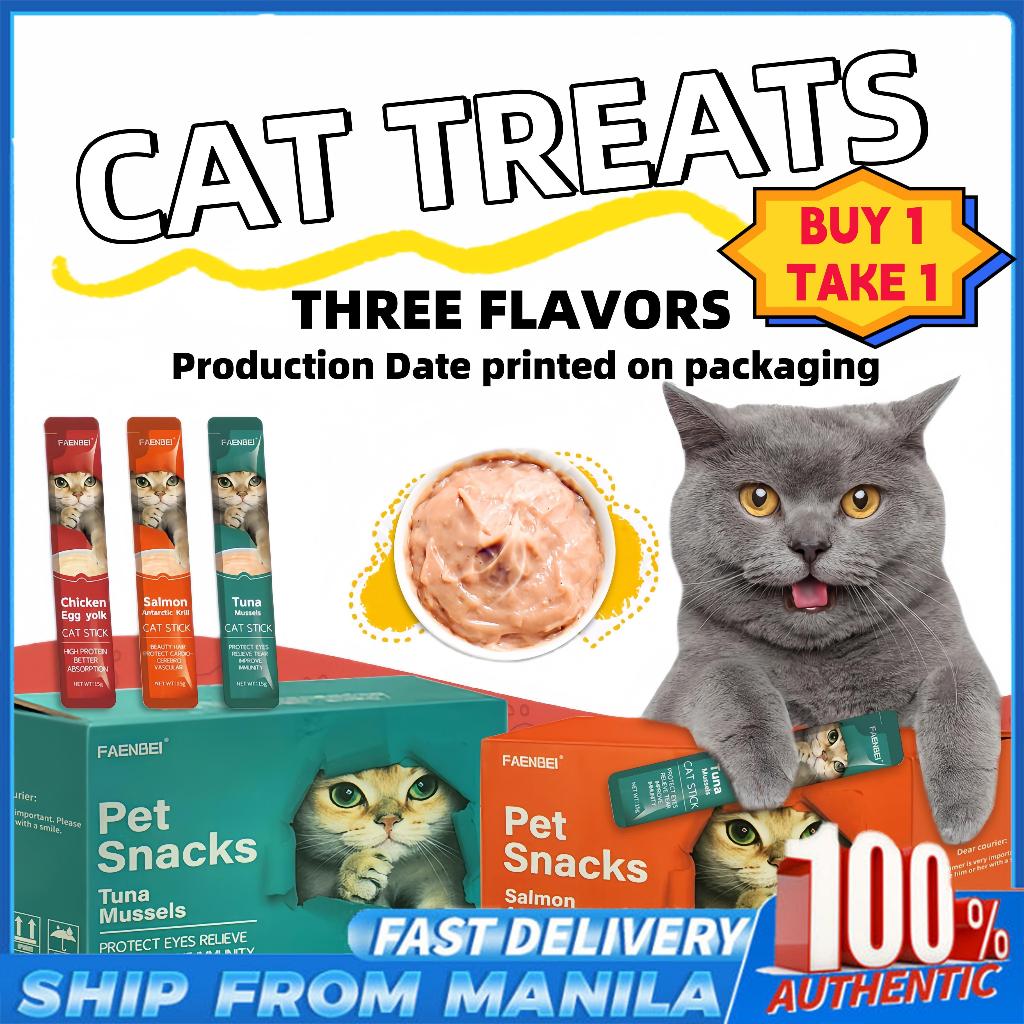 Buy one get one free Latest Dates 60 Pcs Box Cat Snack Cat Food Treats Cat Strip Fresh Wet Food Shopee Philippines