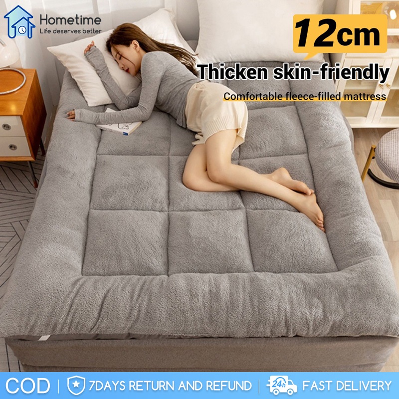 Foldable Matress, Thicken 12cm Tatami Topper Mattress, Single/Queen ...