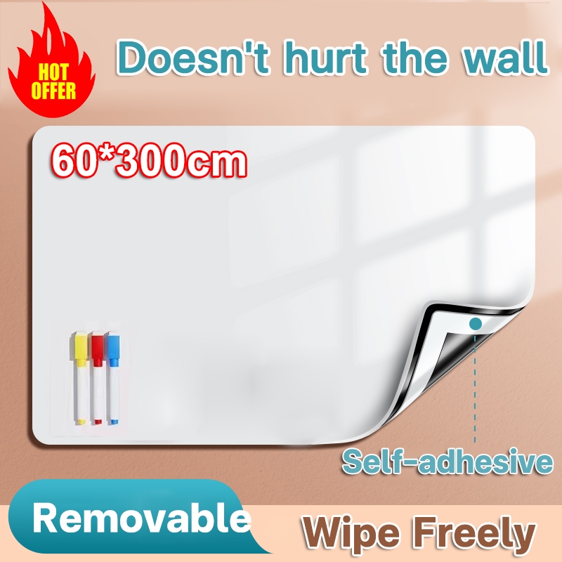 Whiteboard Wall Sticker Blackboard Whiteboard Removable 60cmx3m Sticker