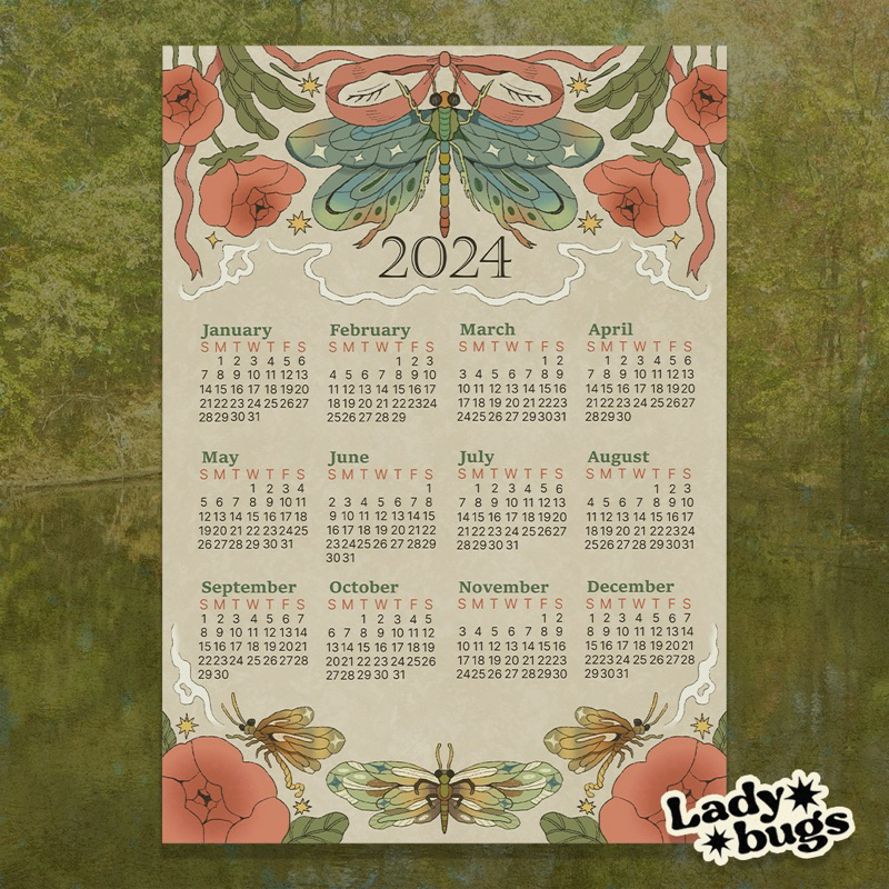 2024 A4 Dragonfly Calendar Shopee Philippines