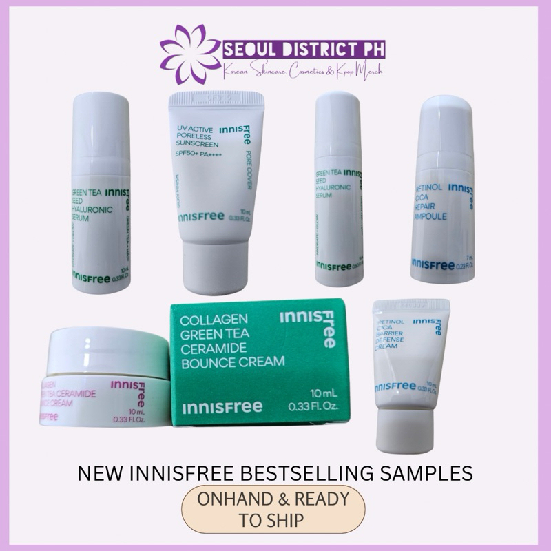 Innisfree Bestsellers NEW PACKAGING SAMPLE SIZES (retinol green tea ...