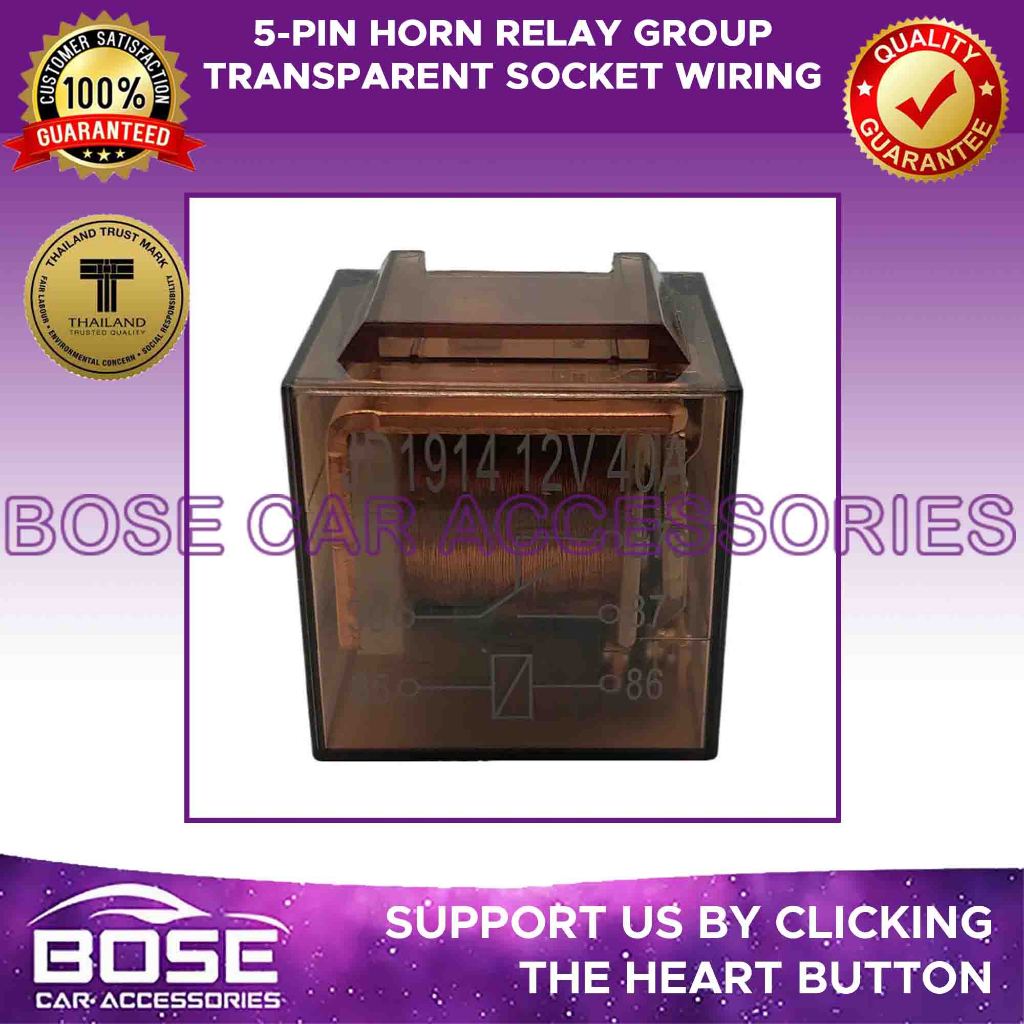 5-Pin Horn Relay Group Transparent Socket Wiring | Shopee Philippines