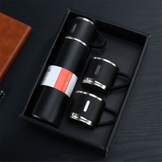 500ml Vacuum Flask Set 304 Stainless Steel Thermos Flask Bottle Cup Gift Set  Cawan Termos