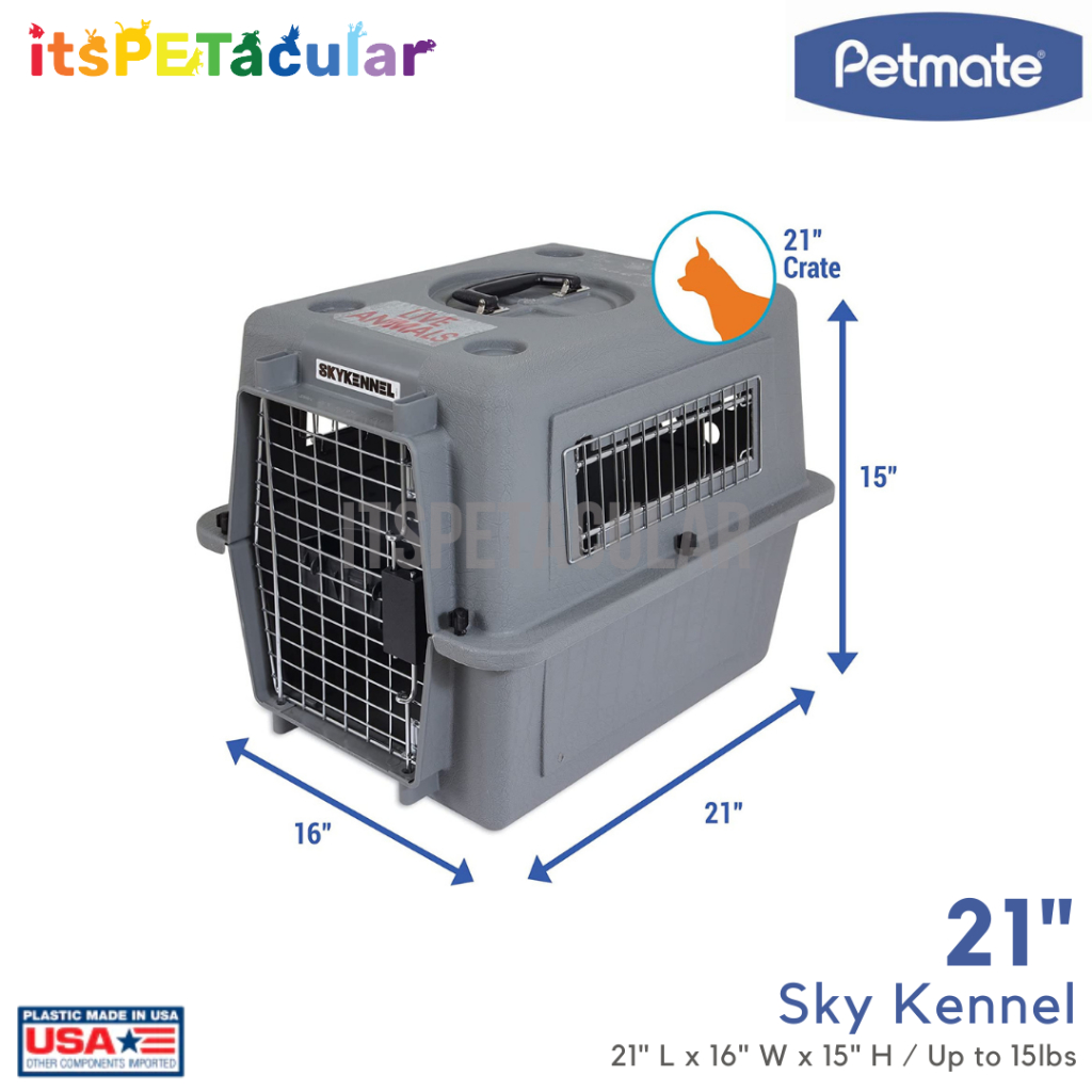 Petmate Sky Kennel 21" Pet Carrier Dog Cage Travel Cage (Up to 15lbs
