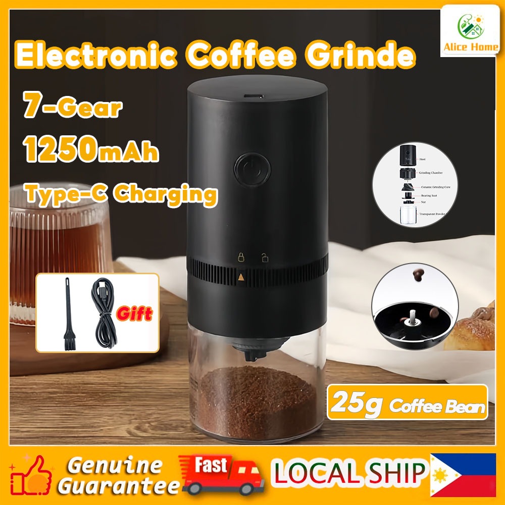 120ML Coffee Grinder Adjustment Portable Coffee Bean Wireless Grinder TypeC Charging Shopee