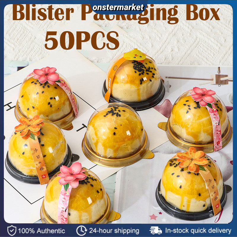 50PCS Clear Plastic Mini Cupcake Boxes Muffin Pod Cupcake Dome Muffin