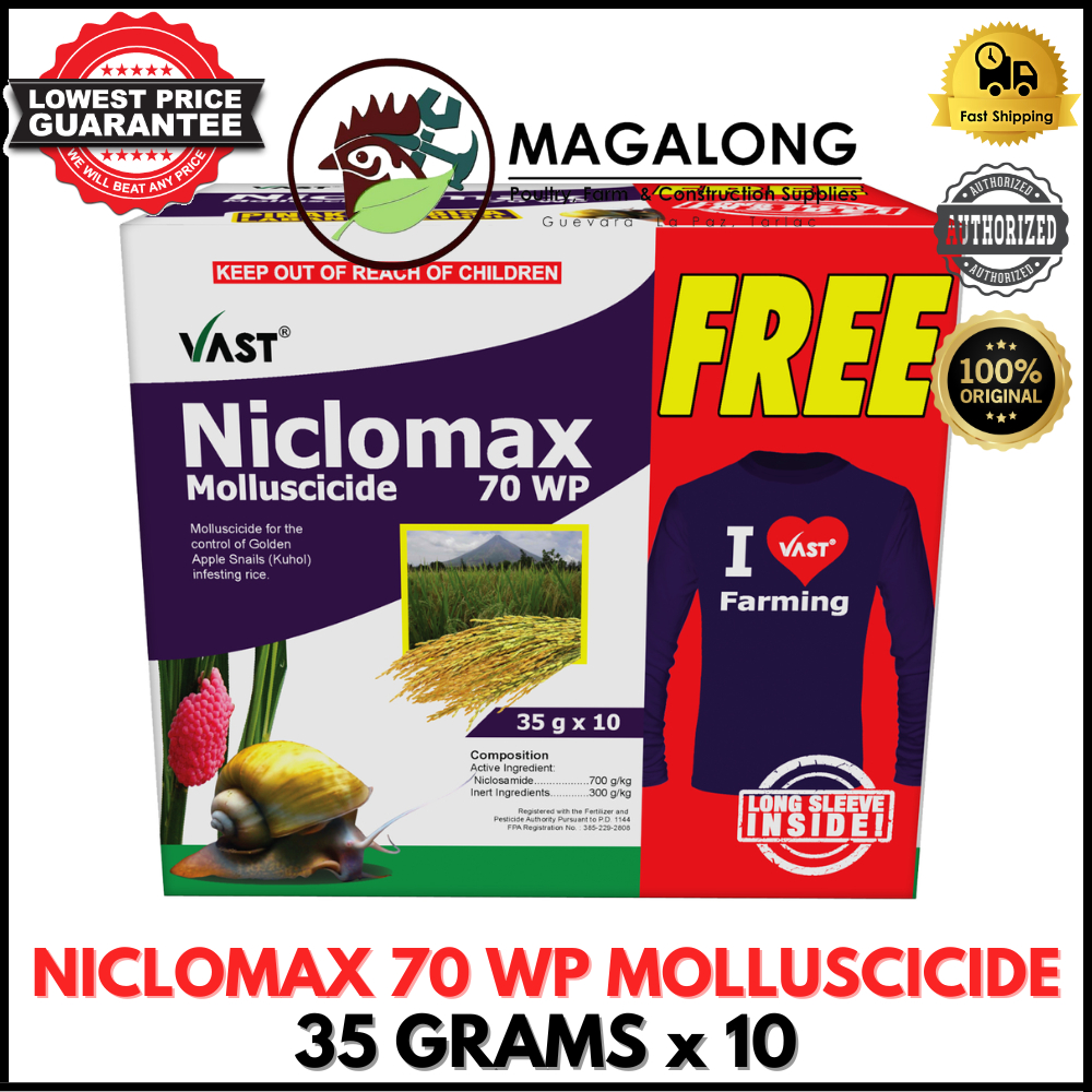 NICLOMAX 70WP POWDER - MOLLUSCICIDE - (1 BOX) Like CRUSHER CANON NICLOS ...