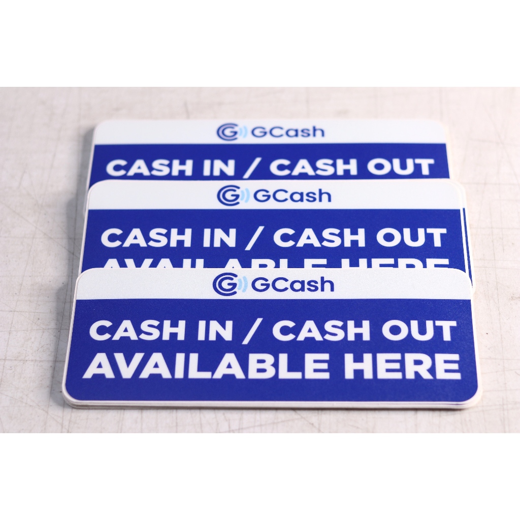 Dsign Gcash Cash In/ Cash Out Available Here Signage Sticker, Store ...