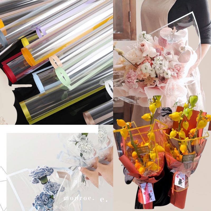 EL Water Ice Moon border color cellophane transparent OPP Floral lined ...