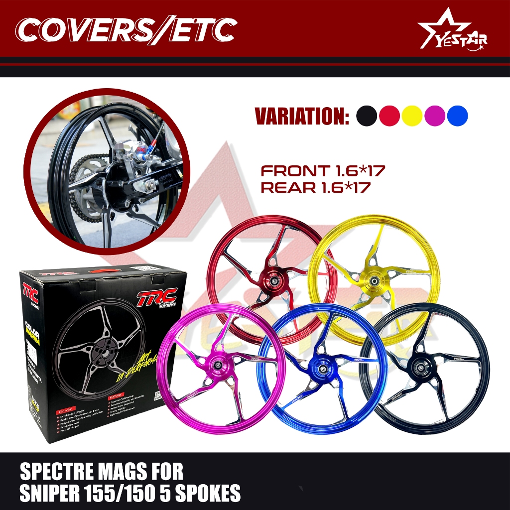 Yestar Racing CNC Mags Spectre 5 Spokes (1.6 17F x 1.85 17R) Malaysian ...