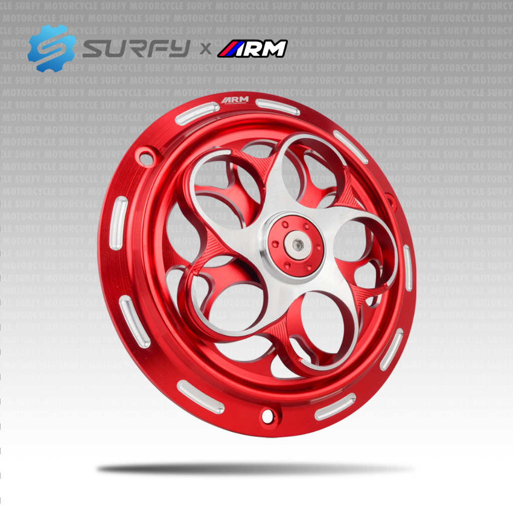 Arm CNC Radiator Fan Cover 2-Color Spinner Design For Vespa Mio Beat ...