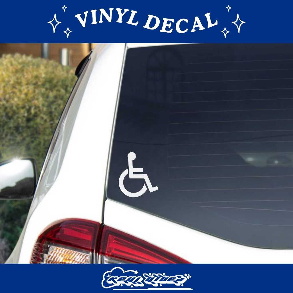 Handicap sign vinyl decal pwd sticker disable car window mirror ...