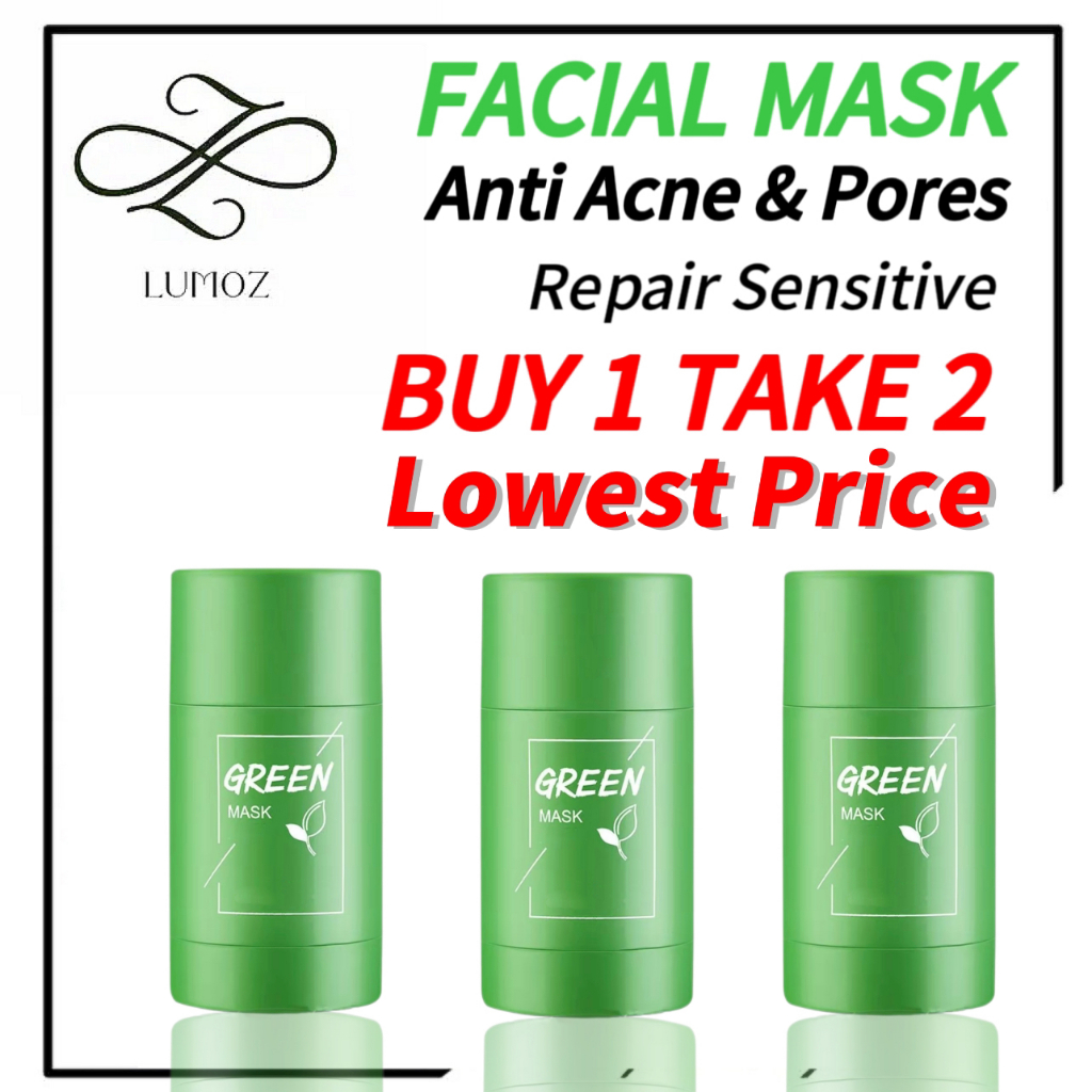 Buy 1 Take 2 Green Tea Facial Cleaning Mask Anti Acne Pores ...