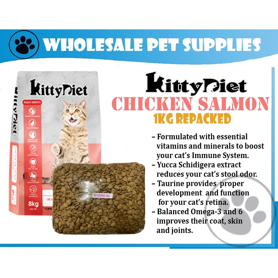 KITTY DIET Adult Cat Food CHICKEN SALMON Flavor 1kg Shopee