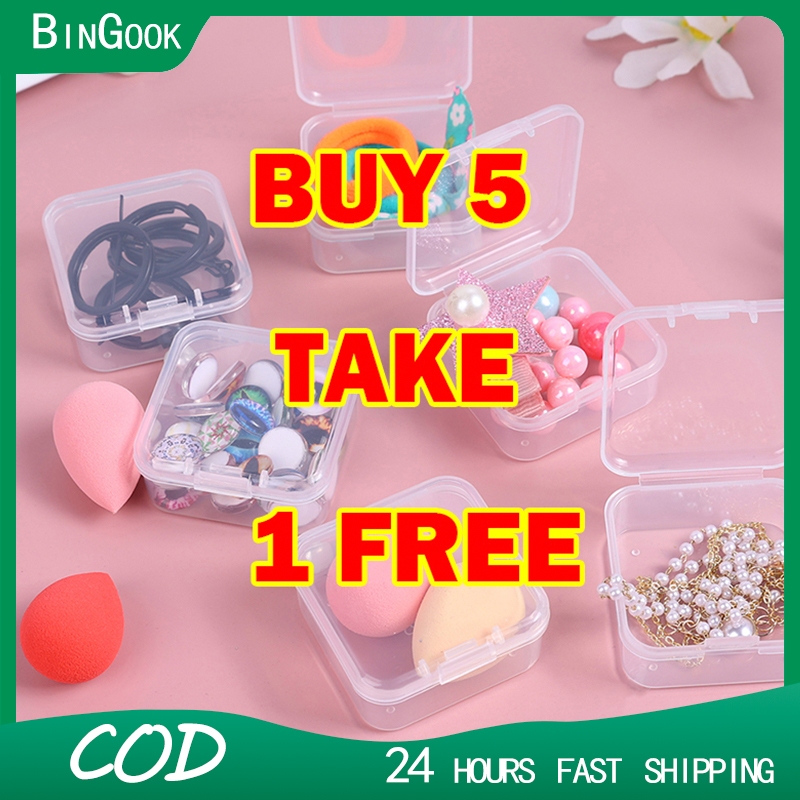 【Fast Delivery】Mini Storage Ear Plug Box Plastic Box Jewelry Clear ...