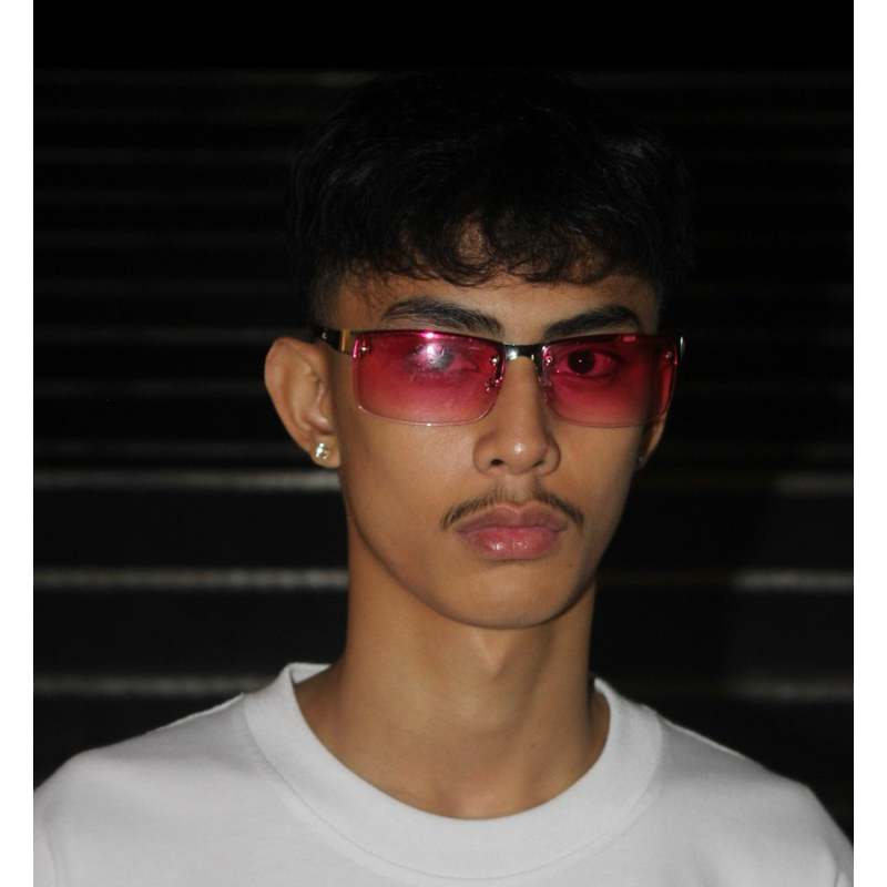 Y2k Rimless Metal Pink lens Sunglass | Shopee Philippines