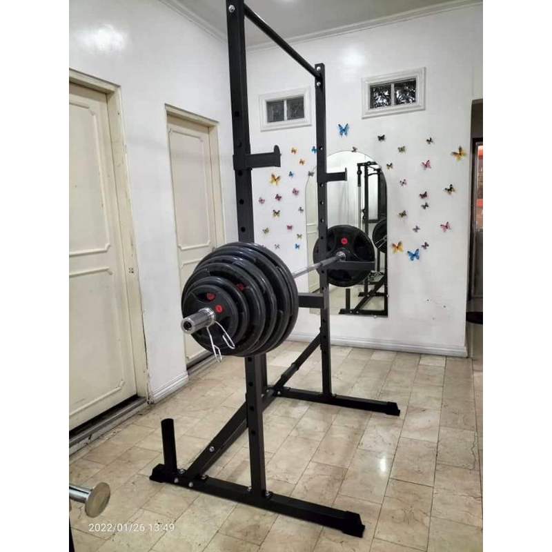 Power Rack, Deluxe Squat Rack with Pull Up Bar, JHooks and Safety