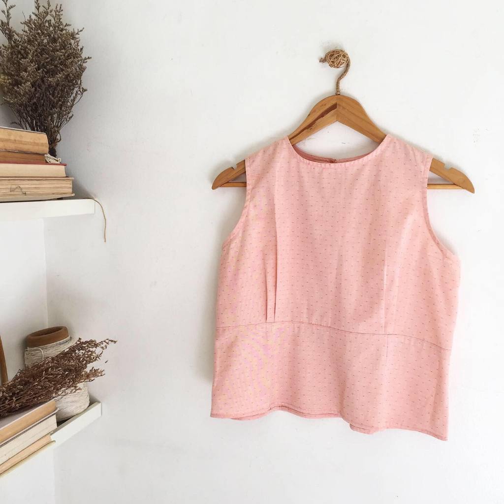 By Shop Nita Amelia Top in Peach Fuzz Cotton Dobby - Item# 1017/2 ...