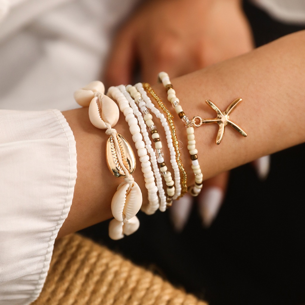 Summer Beach Bracelet Girls Shell Sweet Multi-layer Shell Bracelet for ...
