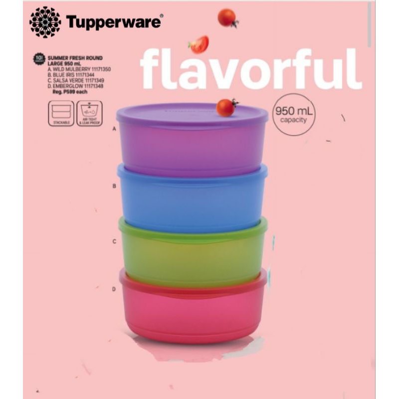 Tupperware Summer Fresh Round Large 950mL | Shopee Philippines