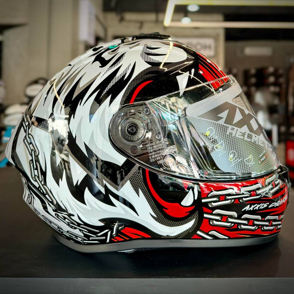 AXXIS Draken Roar / Star Full Face Single Visor Helmet With Free Extra ...