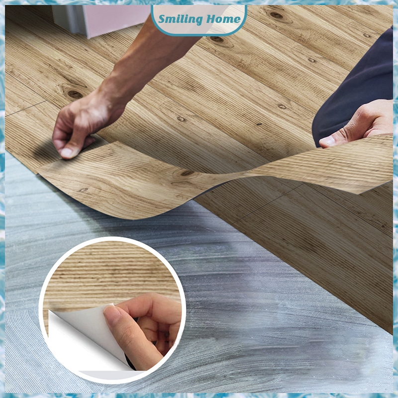 3D Wood Grain Floor Sticker PVC Vinyl Tile Flooring Self Adhesiv ...