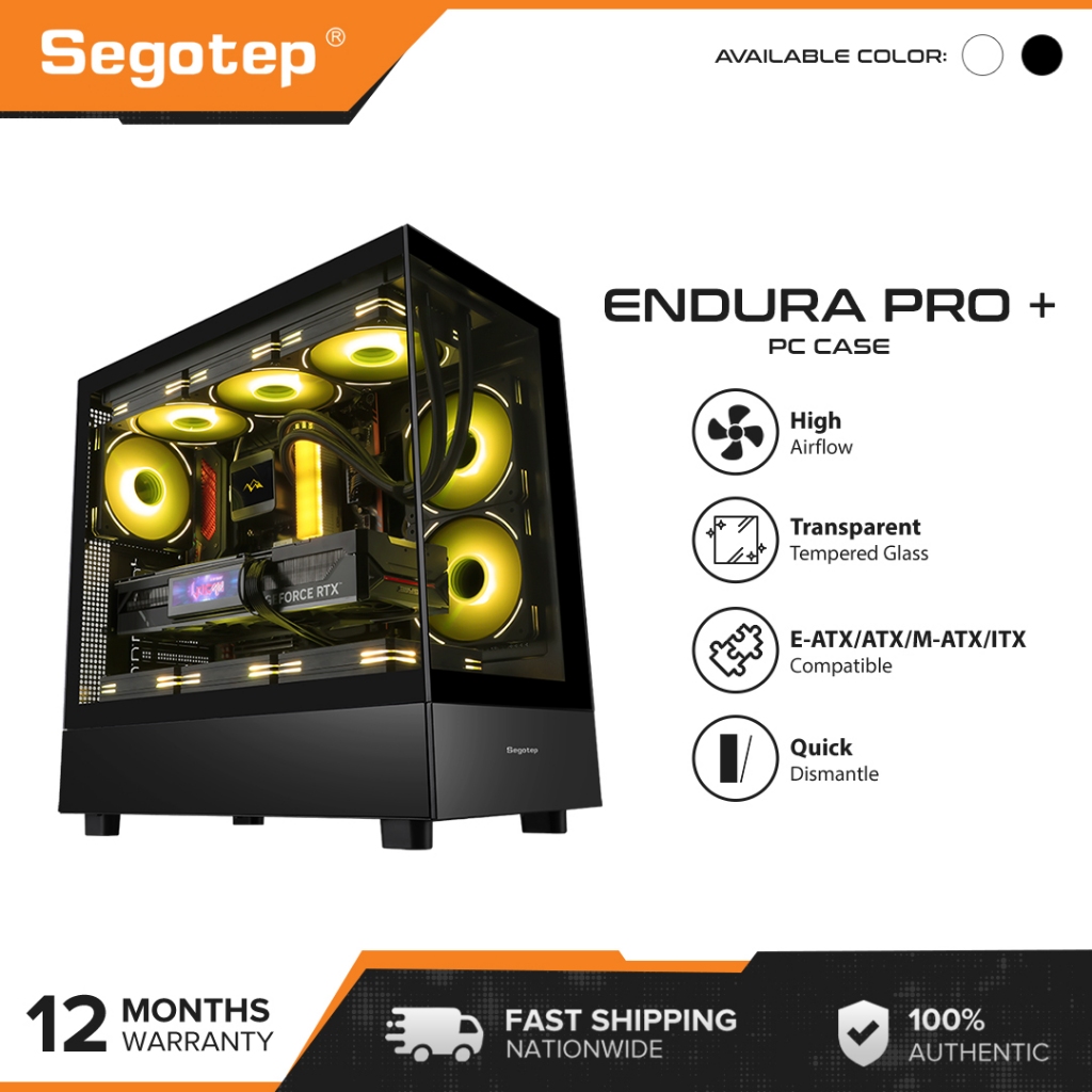 Segotep Endura Pro+ PC Case (EATX / ATX / MATX / ITX Supported) (Fans