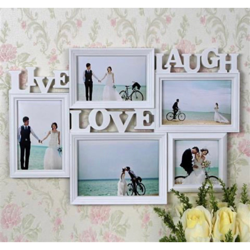 Live Love Laugh Photo Frame Wall Mount Set of 5 Picture Wedding Home ...