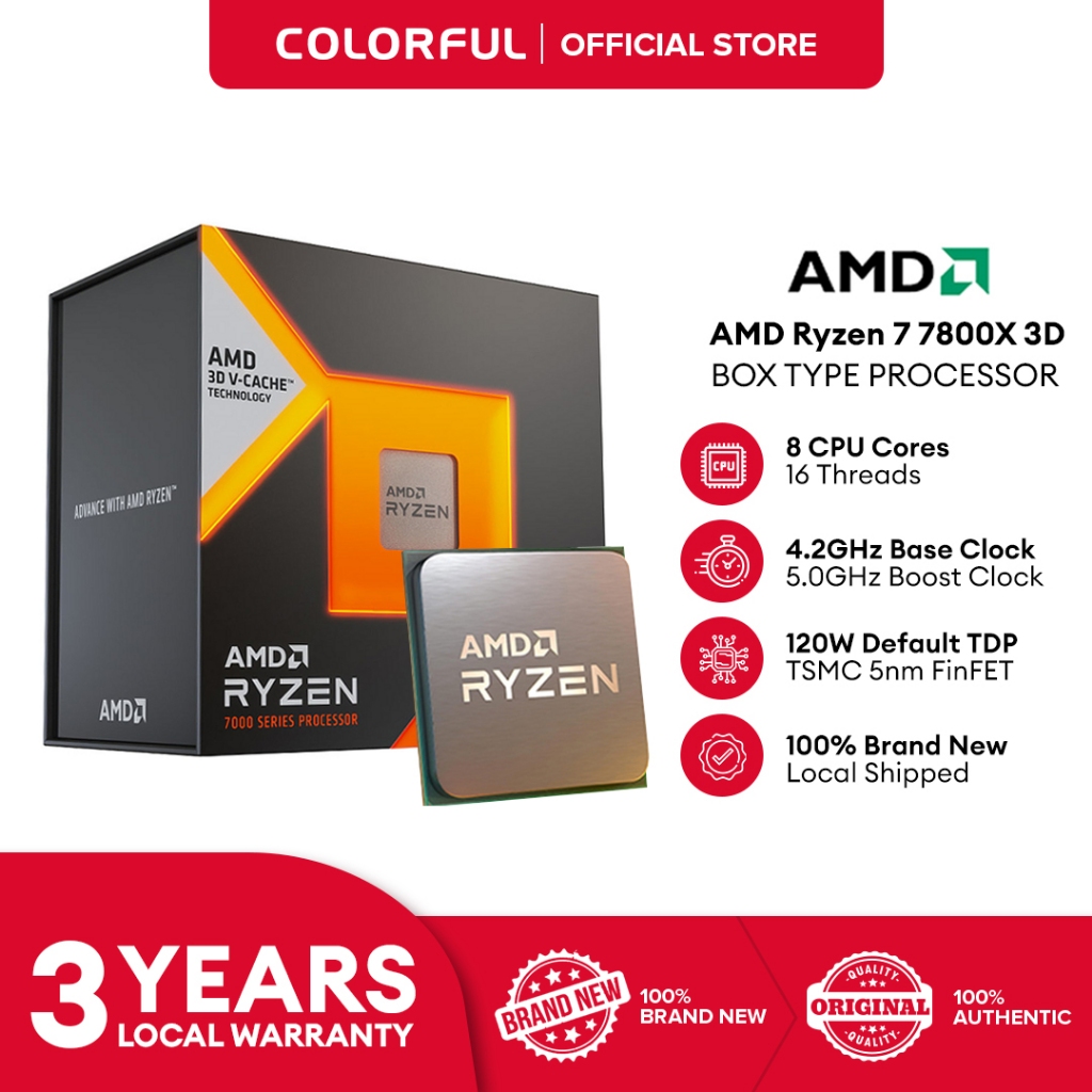 AMD Ryzen 7 7800X3D Boxed Desktop Processor (w/o Stock CPU Cooler) Shopee Philippines