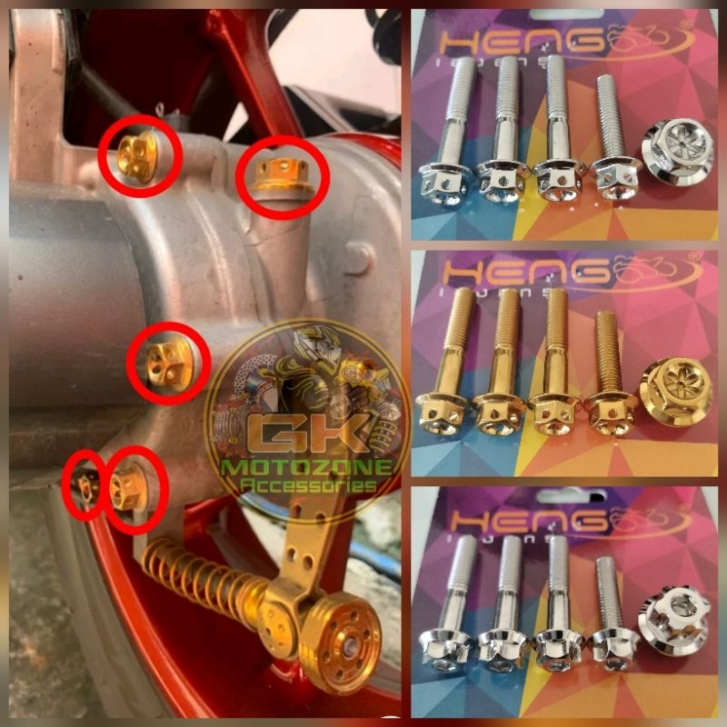 GKMotozone HENG Crankgear Bolt Drain Plug Bolt & Gear Oil Bolt for Nmax