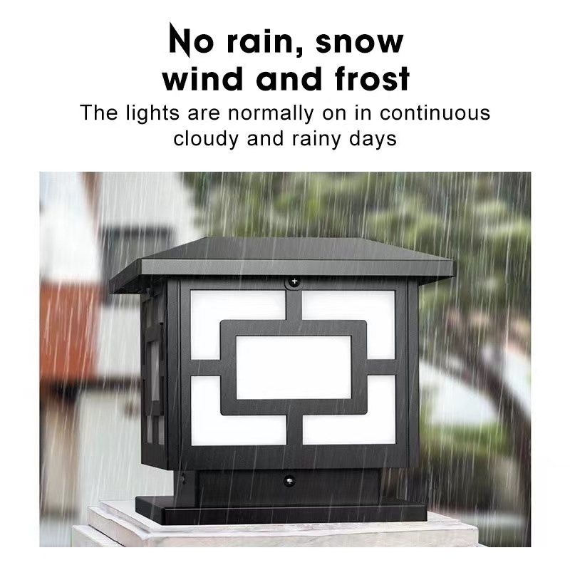 VLG 2 Colors LED Solar Fence Gate Post Lamp Lights Outdoor Decoration ...