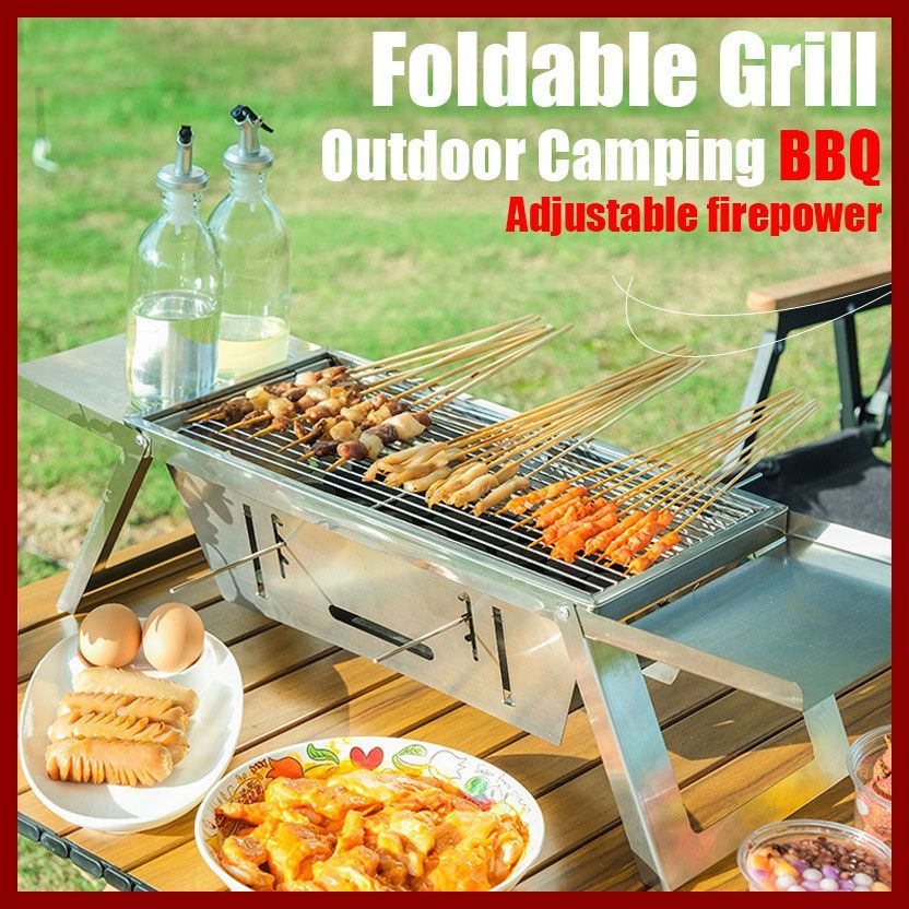 Foldable Grill Portable Outdoor Barbeque BBQ Grill NonStick 304