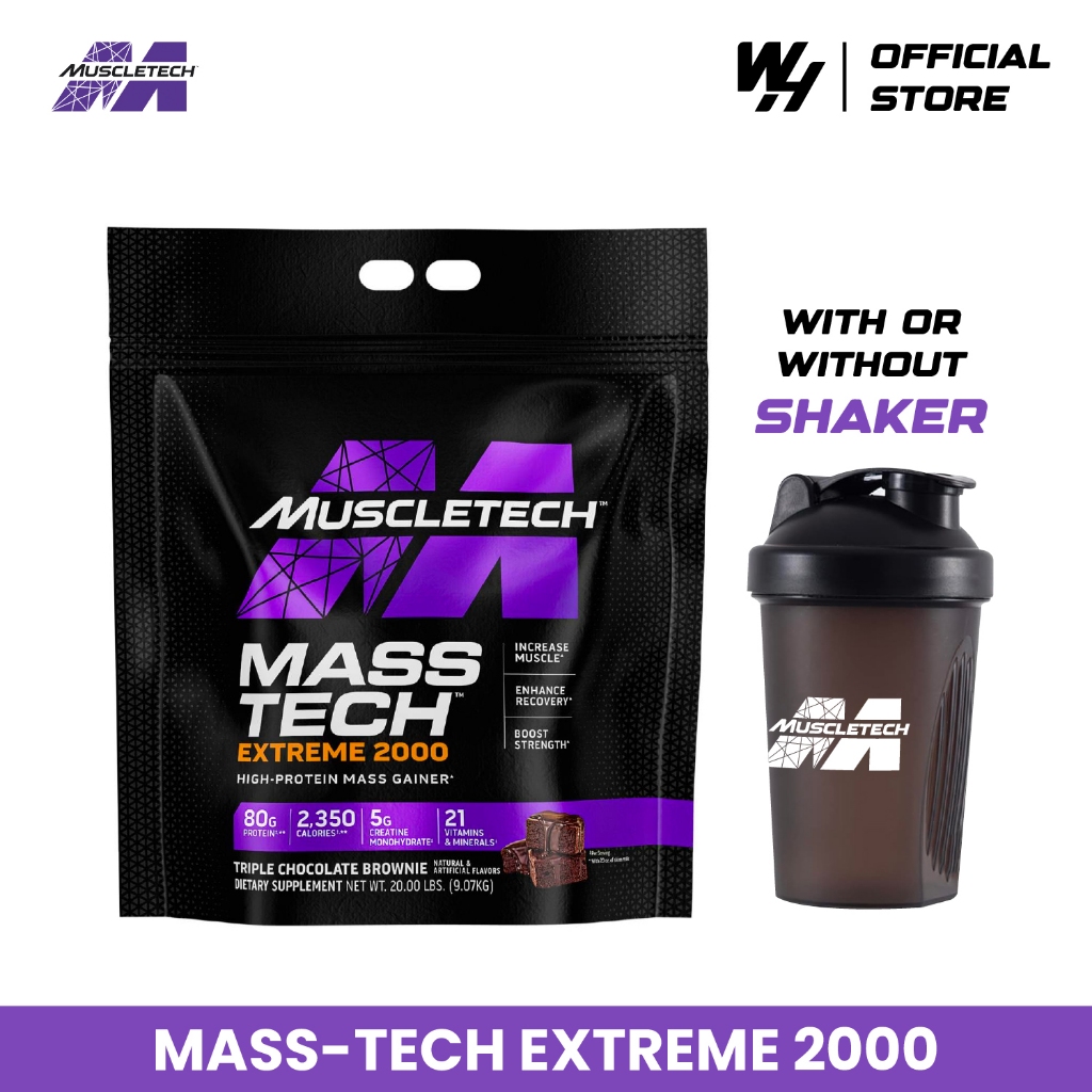20LBS Muscletech MASSTECH Extreme 2000 High Protein Mass Gainer ...