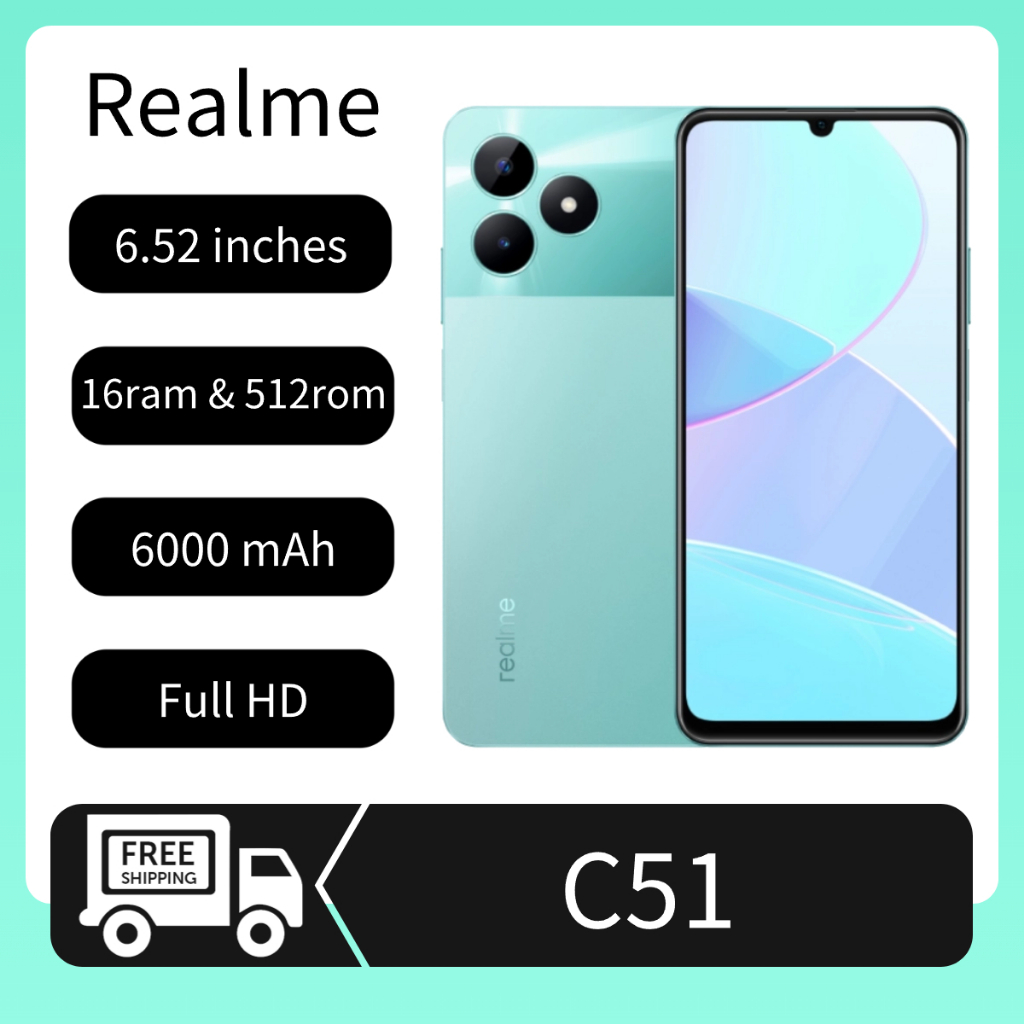 Realme C51 Smartphone 6.52 inches Screen HD 6000 mAh 128GB & 256GB ...