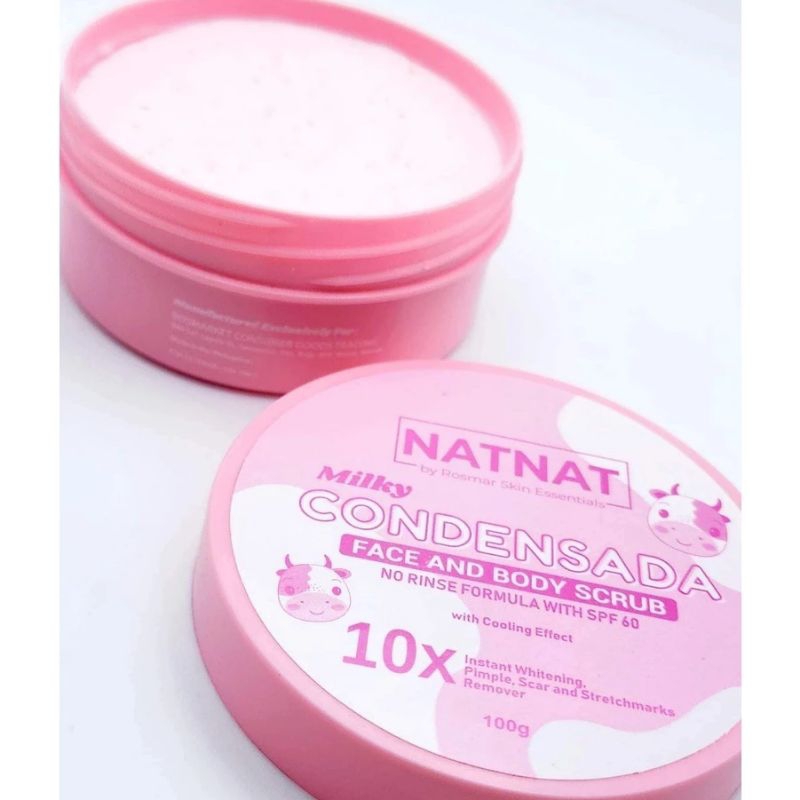 NatNat SPF60 Milky Condensada Face and Body Whitening Scrub (100 grams) expiration 102024