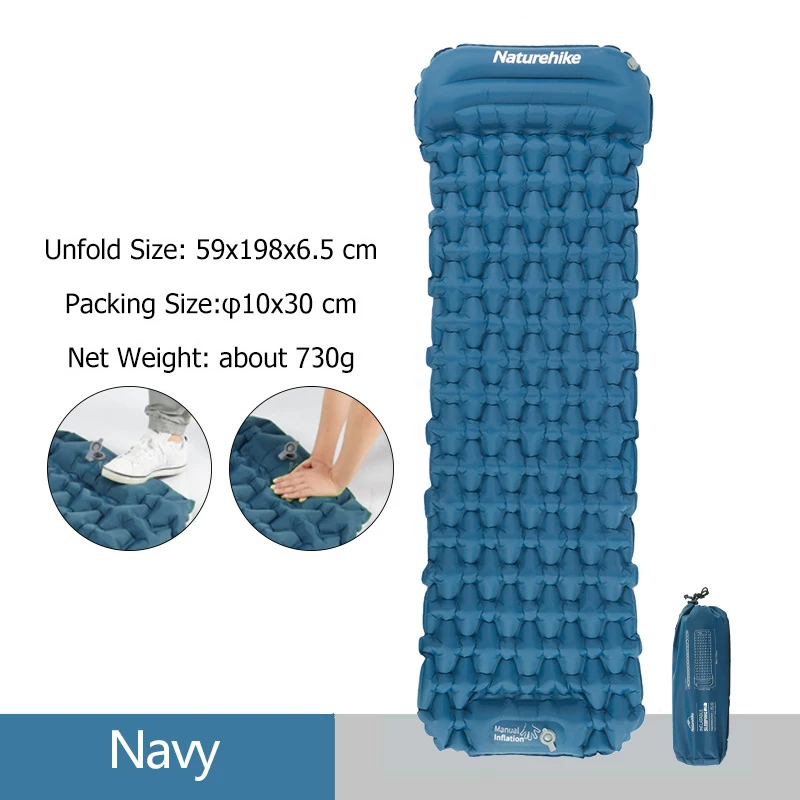 Naturehike FC12 Self inflating sleeping pad with pillow 1 person thick