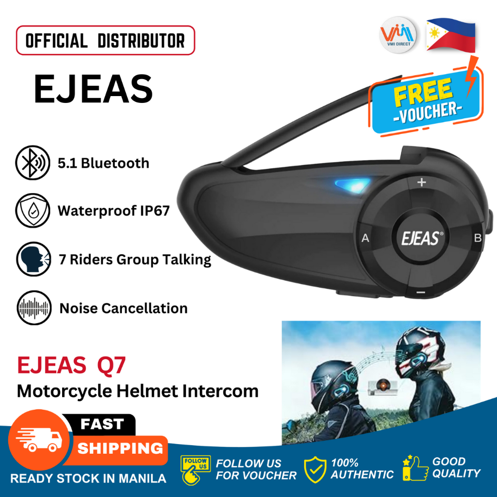 EJEAS Q7 Motorcycle Helmet Bluetooth Headset, Motorcycle