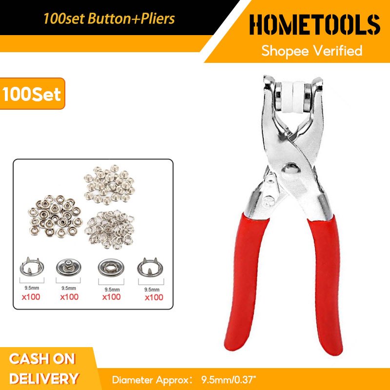 Plier Tool 100 Set Snap Pliers Set Automatic Grommet Eyelet Pliers FiveClaw Snap Button Plier
