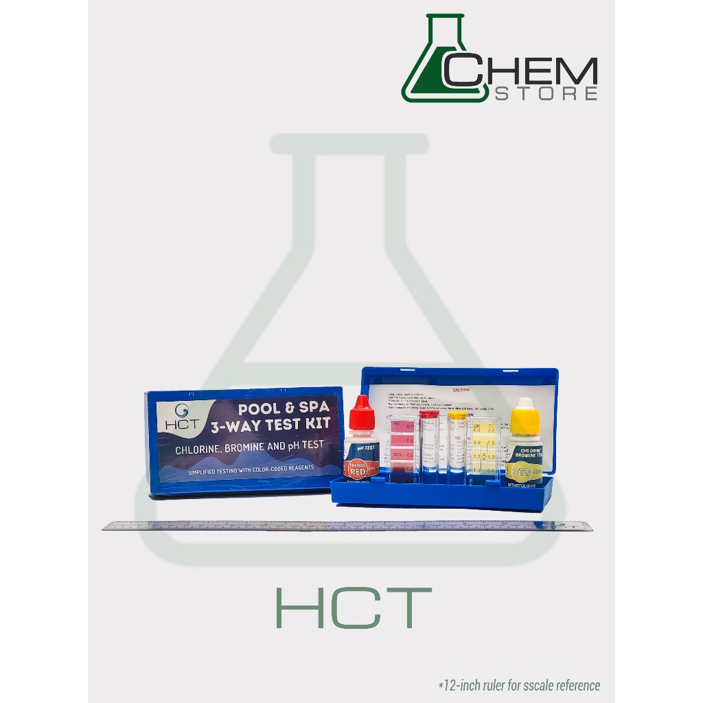 Chlorine Bromine and pH Water 3-way Test Kit HCT for Swimming Pool ...