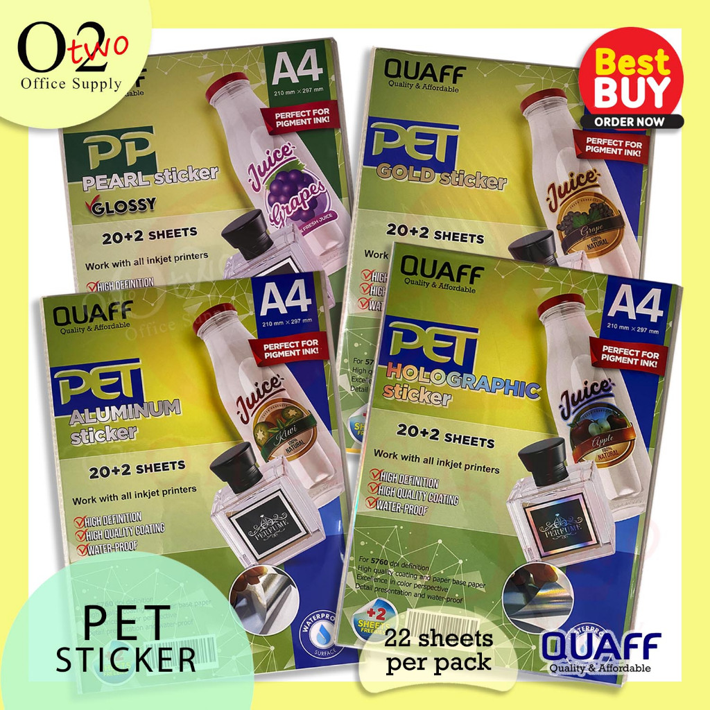 PET Stickers (Aluminum / Gold / Holographic / PP Pearl Glossy)A4 ...