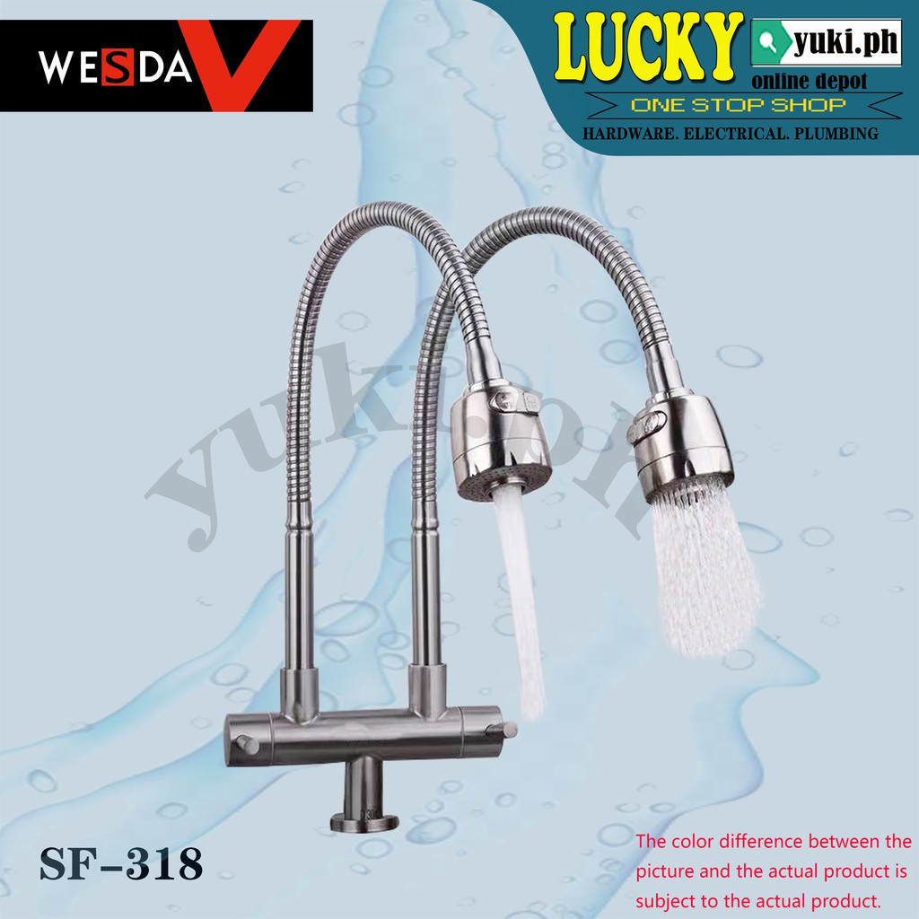 SF-318 WESDA SUS304 STAINLESS STEEL SINGLE COLD DOUBLE FAUCET/DOUBLE ...