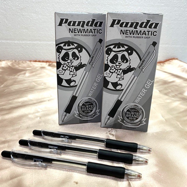 Panda NEWMATIC Ballpen Ballpens BLACK with Rubber Grip 0.7mm Water Gel ...