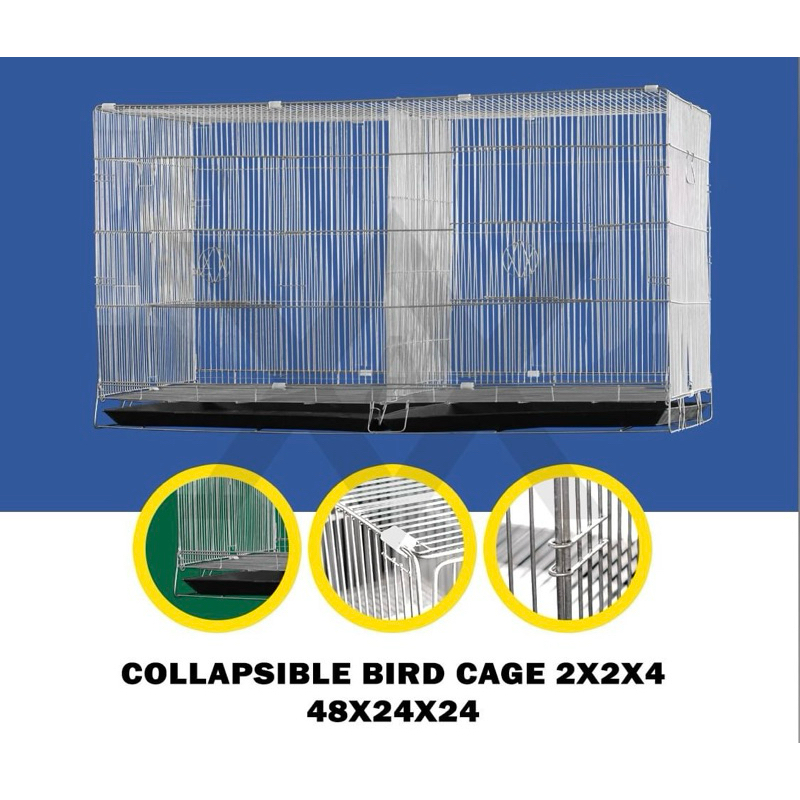 Heavy Duty Collapsible Cage for Bird & Rabbit size 2x2x4 ft. with ...