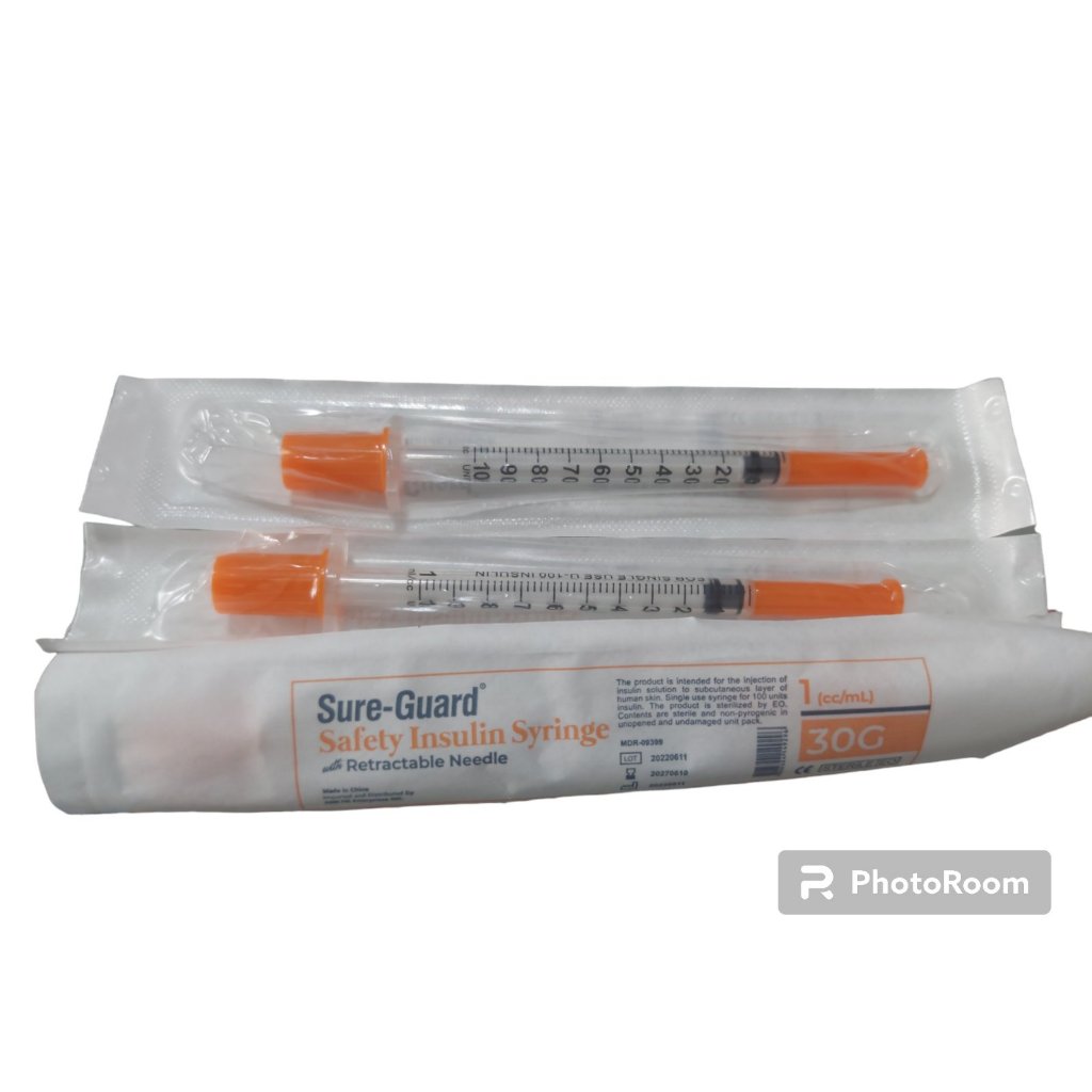 Syringe Insulin Sure-guard with Retractable Needle 1cc g30 100's ...