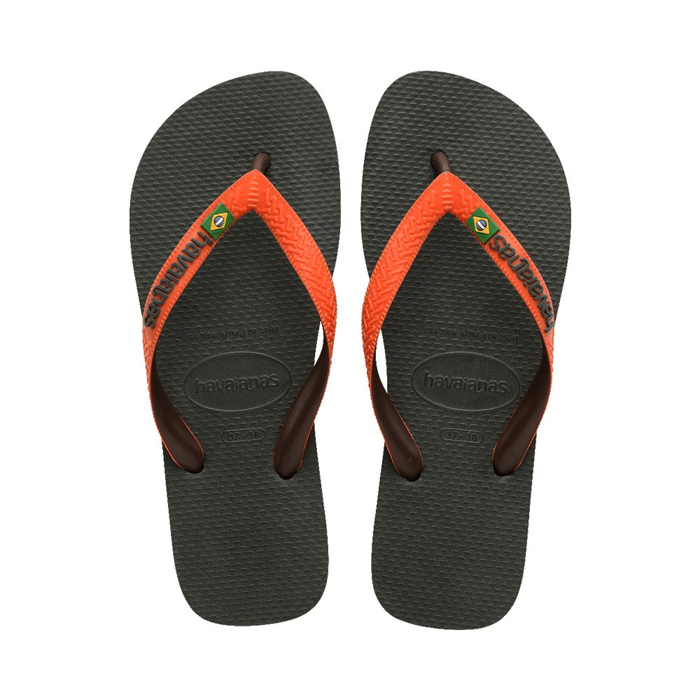 Havaianas Brasil Mix Olive Green/Sunset Orange | Shopee Philippines