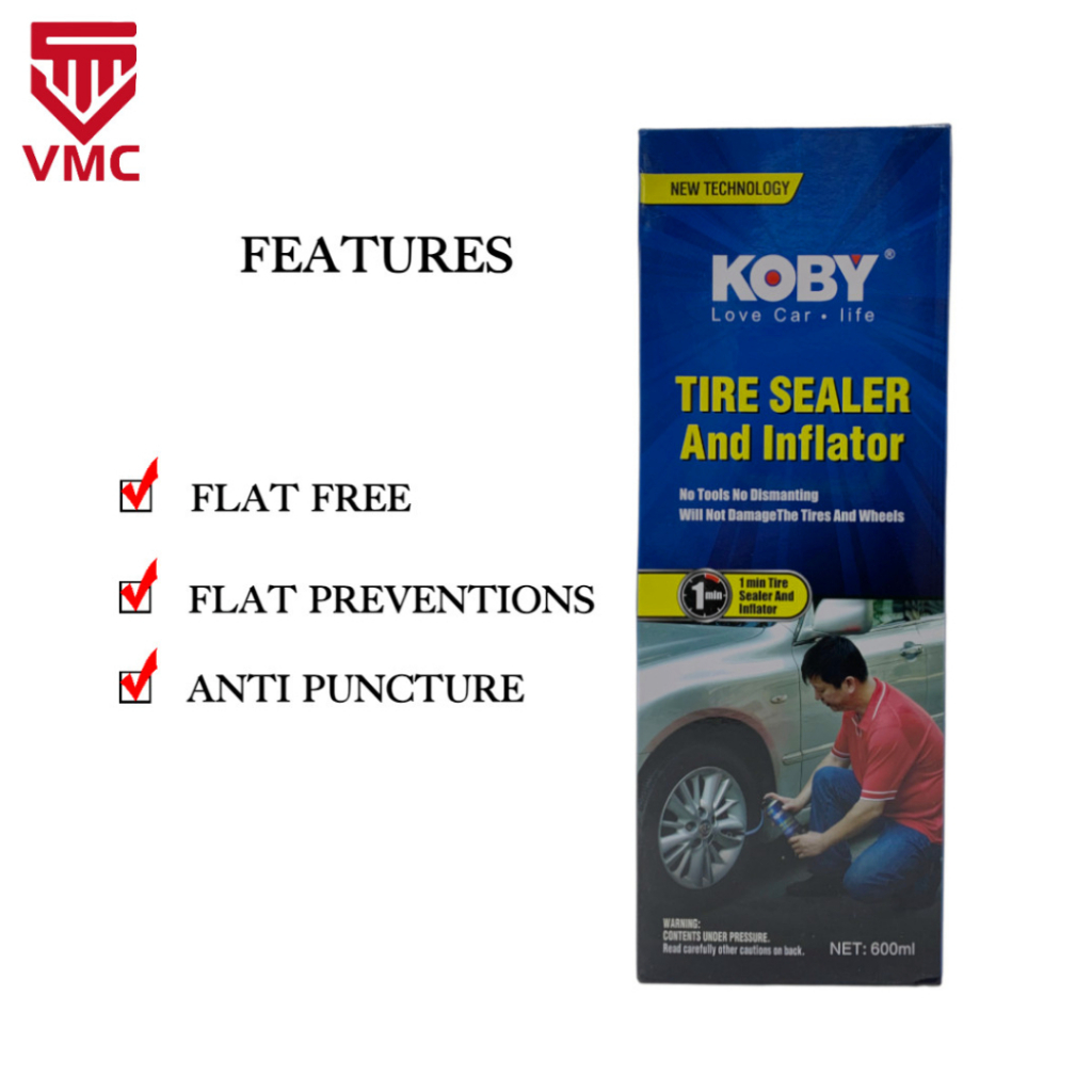 VMC Koby Tire Sealer And Inflator 600ml | Shopee Philippines