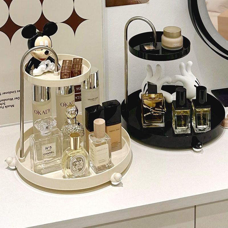 Light Luxury Cosmetic Shelf Rotating Storage Rack Jewelry Key Perfume ...