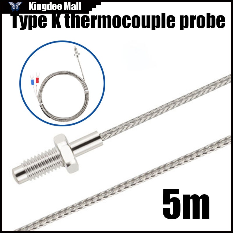 5m Type K Thermocouple Probe M6 Waterproof Stainless Steel For Ovens