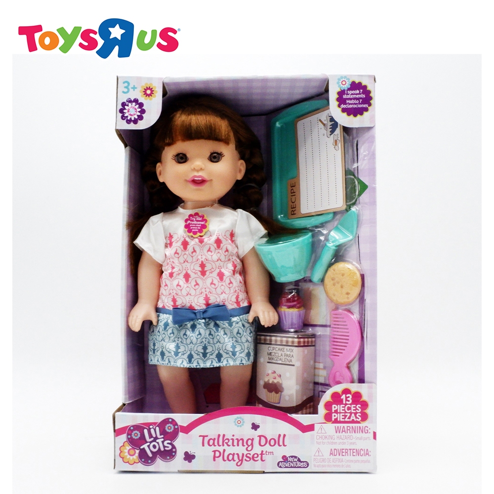 New Adventures Lil Tots 14-Inch Talking Doll Brown Hair with Baking ...